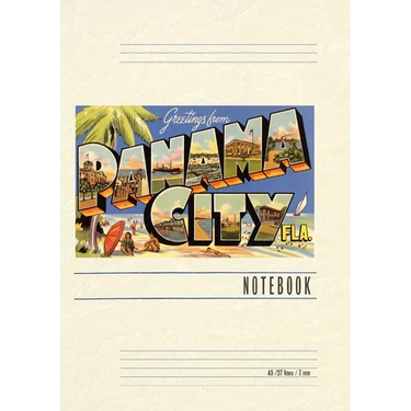 Vintage Lined Notebook Greetings from Panama City, Florida