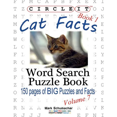 Circle It, Cat Facts, Book 1, Word Search, Puzzle Book