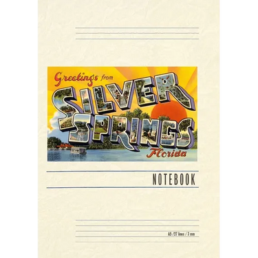 Vintage Lined Notebook Greetings from Silver Springs, Florida