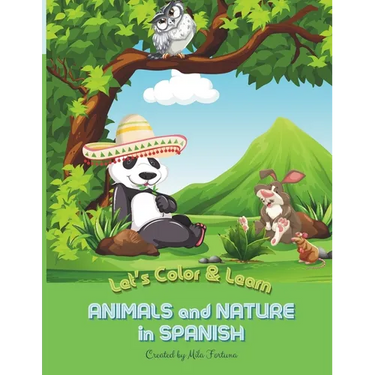 Animals and Nature in Spanish Coloring Book