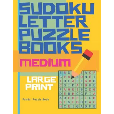 Sudoku Letter Puzzle Books - Medium - Large Print: Sudoku with letters -Brain Games Book for Adults - Logic Games For Adults