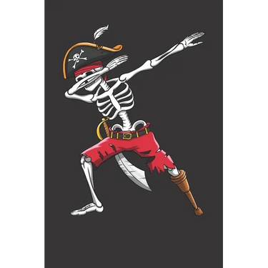 Dabbing Skeleton Pirate: 120 Page Line Notebook for School, Students, Kids & Teens 6" x 9"