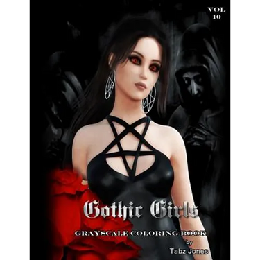 Gothic Girls Grayscale Coloring Book