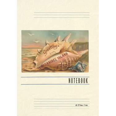 Vintage Lined Notebook Greetings from Sanibel Island, Florida