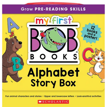 My First Bob Books - Alphabet Story Box Phonics, Letter Sounds, Ages 3 and Up, Pre-K (Reading Readiness)