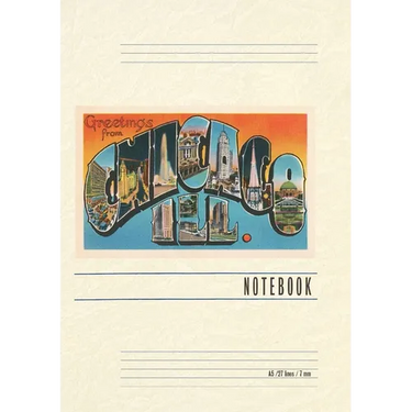 Vintage Lined Notebook Greetings from Chicago, Illinois