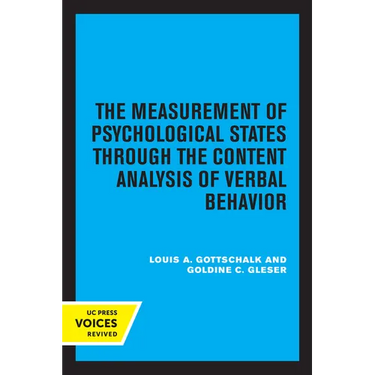The Measurement of Psychological States Through the Content Analysis of Verbal Behavior