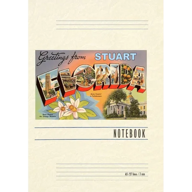 Vintage Lined Notebook Greetings from Stuart, Florida