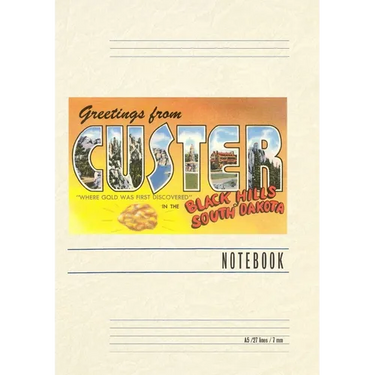 Vintage Lined Notebook Greetings from Custer in the Black Hills