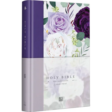 KJV Holy Bible, Large Print Medium Format, Purple Cloth Hardcover W/Ribbon Marker, Red Letter