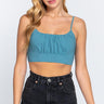 Back Ribbon Tie Cami Crop Top - VYSN