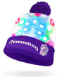 LED Light Up Glow Unicorn Beanie Hat with Pom Gifts for Girls Kids and Boys (One Size) by The Noodley - Vysn