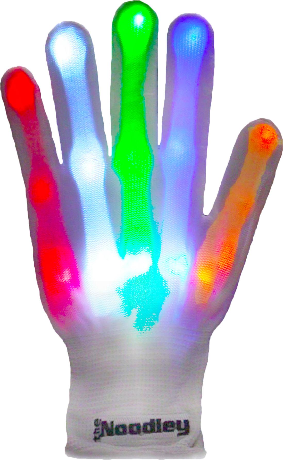 LED Gloves for Kids Teens Cool Toys Boy Girl Gift Ideas Halloween - Kid Sized (White) by The Noodley - Vysn