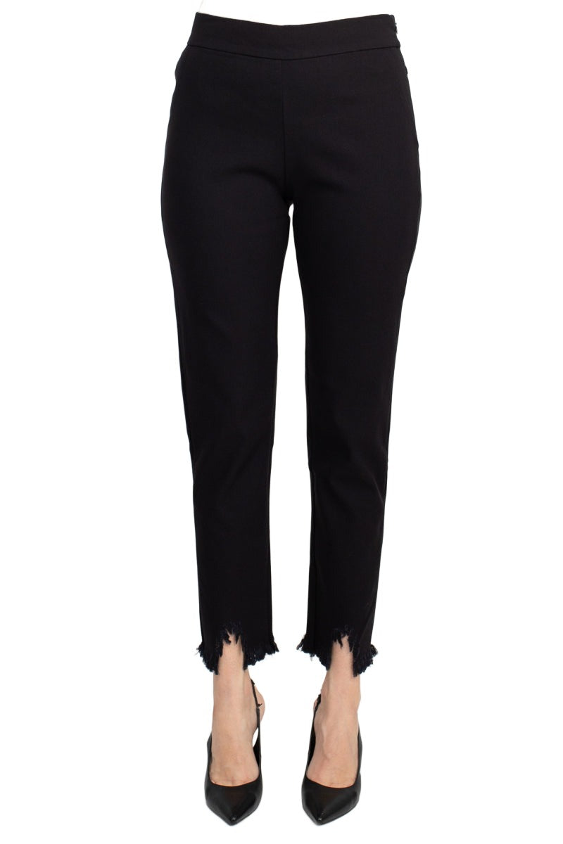 Alberto Makali Mid Waist Pull-On Size Zip Faux Pockets Shark Bite Hem Pant by Curated Brands