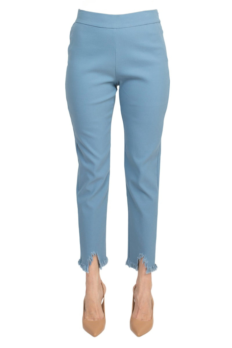 Alberto Makali Mid Waist Pull-On Size Zip Faux Pockets Shark Bite Hem Pant by Curated Brands