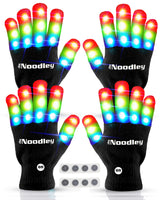 2 Pairs LED Gloves Light up Toys for Boys & Girls Cool Gifts for Kids & Teens - Extra Batteries by The Noodley - Vysn