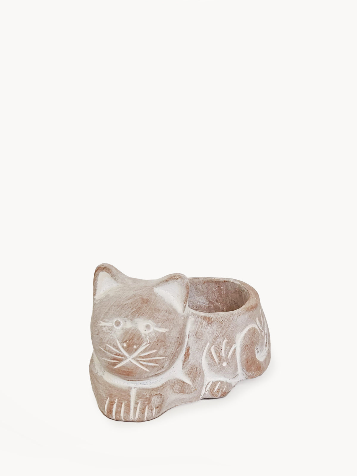 Terracotta Tea Light Candle Holder - Cat by KORISSA