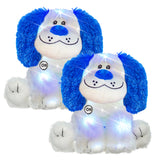 Rainbow Lites Puppy Dog Glow Plush LED Night Light Up Stuffed Animal 2 Pack Set by The Noodley