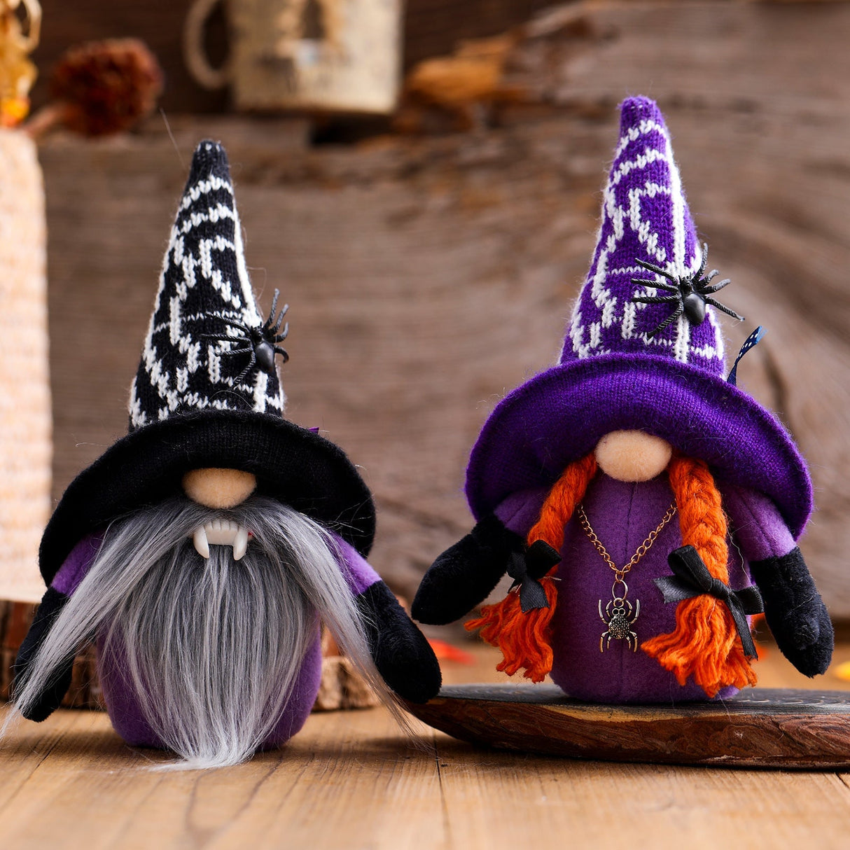 Spooky Spider Gnome Set, Spooky Halloween Decoration by OrnamentallyYou