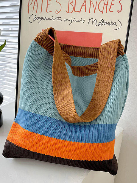 Original Contrast Color Rainbow Striped Bags Accessories by migunica