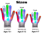 LED Gloves for Kids Teens Cool Toys Boy Girl Gift Ideas Halloween - Kid Sized (White) by The Noodley - Vysn