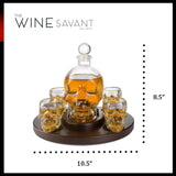 Skull Decanter Large Set with 4 Skull Shot Glasses by The Wine Savant - Vysn