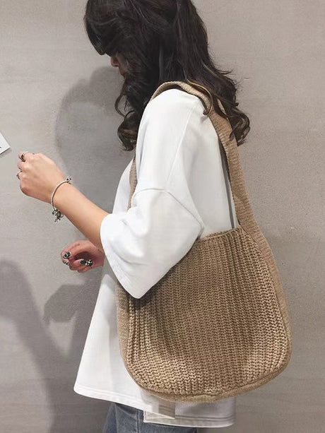 Simple Solid Color Chic Knitting Bags Accessories by migunica