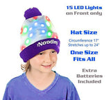 LED Light Up Glow Unicorn Beanie Hat with Pom Gifts for Girls Kids and Boys (One Size) by The Noodley - Vysn