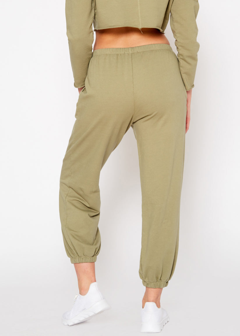 Essential French Terry Sweatpants In Olive by Shop at Konus