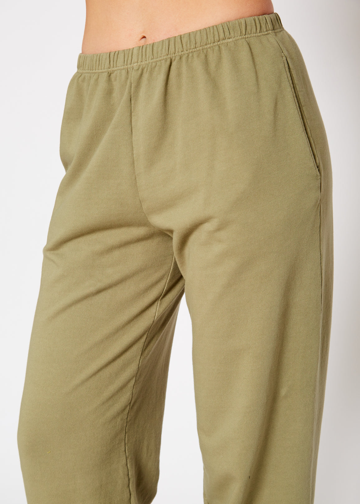 Essential French Terry Sweatpants In Olive by Shop at Konus