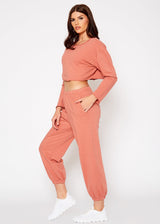 Essential French Terry Sweatpants In Rose by Shop at Konus