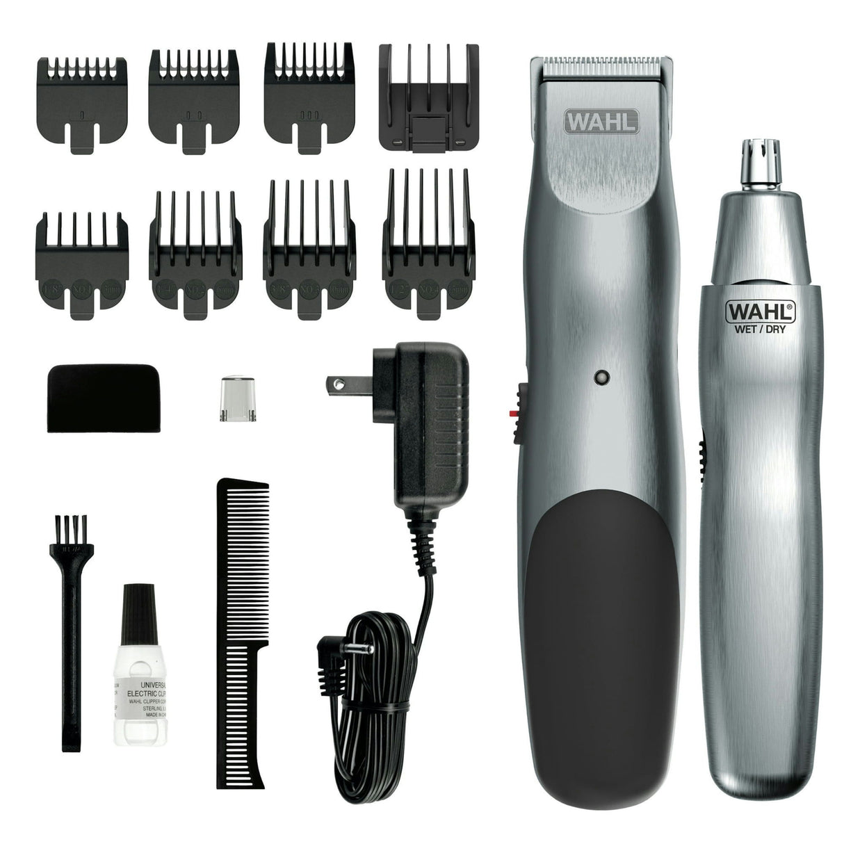 Wahl Rechargeable Beard Trimmer/Nose Trimmer Combo Brown Mailer - Gray