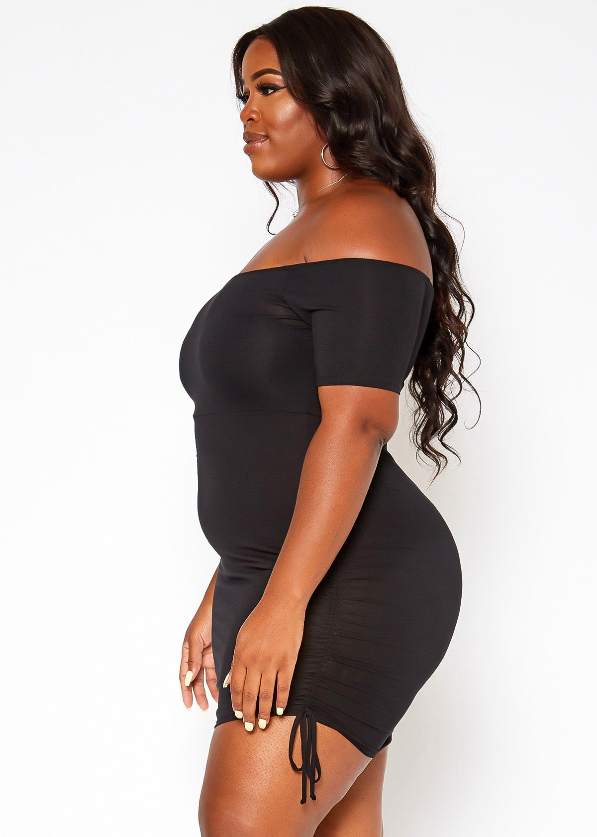 Plus Size Women's Solid Off Shoulder Dress by Shop at Konus