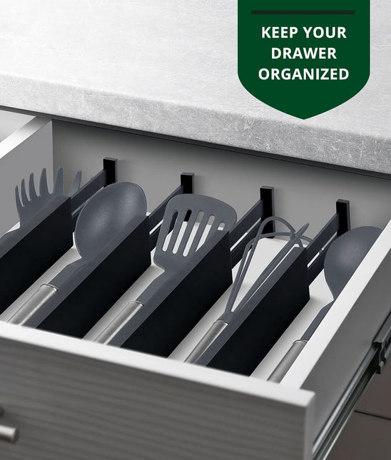 Wooden Drawer Separators Set of 4 Black Color by Royal Craft Wood