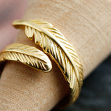 S925 Silver Fantasy Feather Shape Ring by Gioiellin