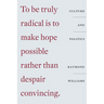 Culture and Politics: Class, Writing, Socialism