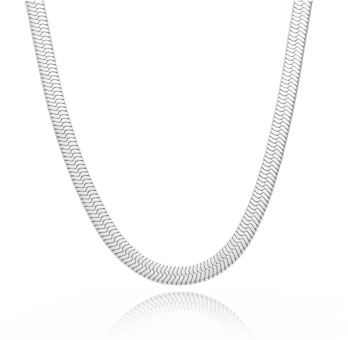 C006W B.Tiff 6mm Herringbone Chain Necklace by B.Tiff New York