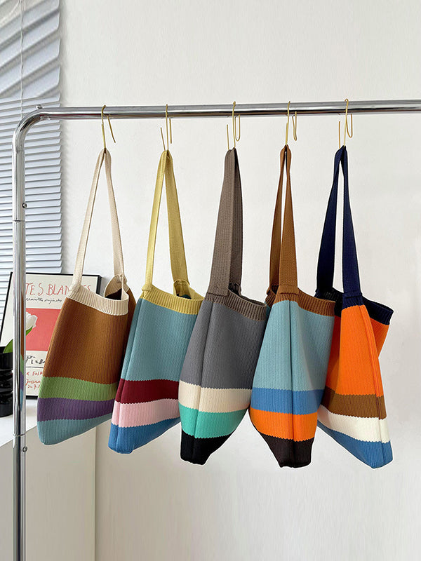 Original Contrast Color Rainbow Striped Bags Accessories by migunica