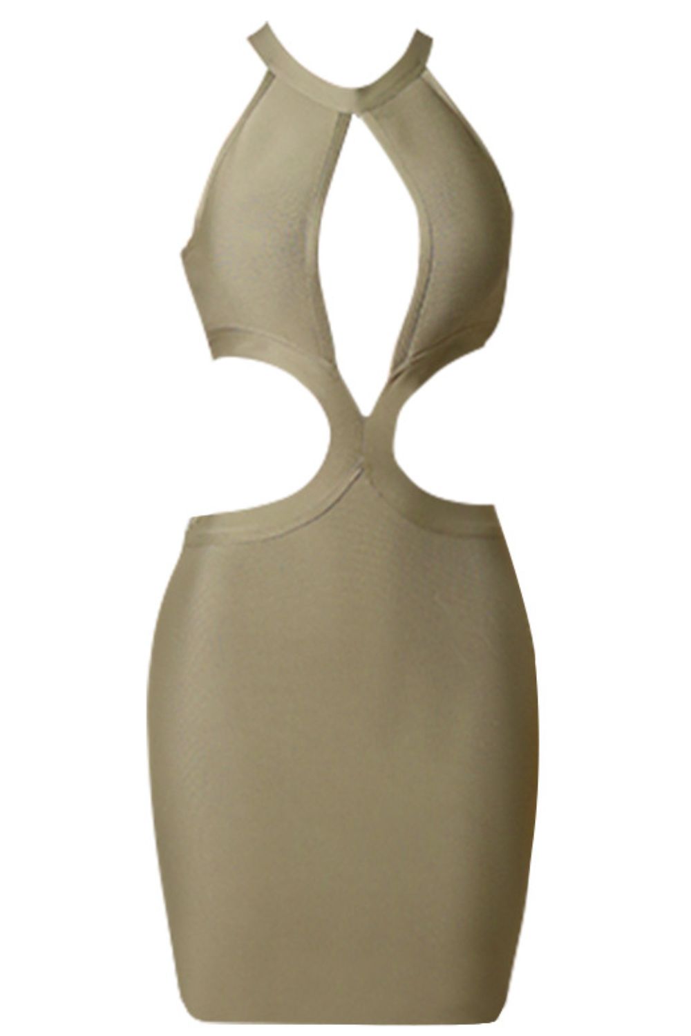 Cutout Grecian Neck Sleeveless Dress by Faz