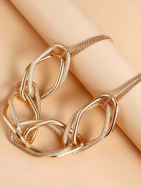 Chains Geometric Solid Color Necklaces Accessories by migunica