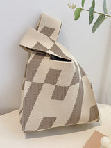 Contrast Color Letter Print Woven Bags Handbag by migunica