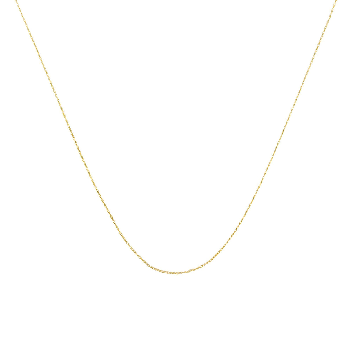 10K Gold 0.5 mm Slender & Dainty Fine Rope Chain Necklace by Infinite Jewels