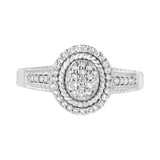 .925 Sterling Silver 1/3 Cttw Pave Set Round-Cut Diamond Braided Halo Cocktail Ring (I-J Color, I2-I3 Clarity) by Haus of Brilliance