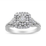 .925 Sterling Silver 1/3 Cttw Miracle Set Round-Cut Diamond Cocktail Ring (H-I Color, I1-I2 Clarity) by Infinite Jewels