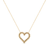 10K Yellow Gold Flashed .925 Sterling Silver 1/2 Cttw Champagne Diamond Miracle Plate Heart Pendant Necklace (K-L Color, I1-I2 Clarity) - 18" by Infinite Jewels