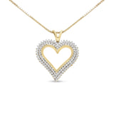 .925 Sterling Silver Diamond Heart 18" Pendant Necklace (I-J Color, I2-I3 Clarity) by Haus of Brilliance