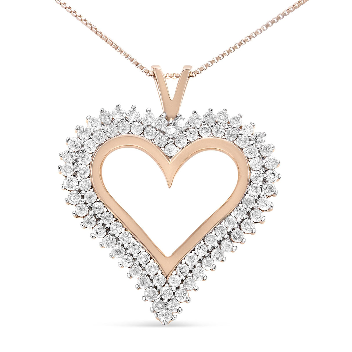 .925 Sterling Silver Diamond Heart 18" Pendant Necklace (I-J Color, I2-I3 Clarity) by Haus of Brilliance