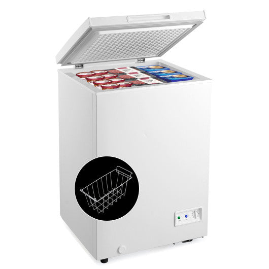 3.5/5 Cu.ft Compact Chest Freezer with Removable Storage Basket-3.5 Cubic