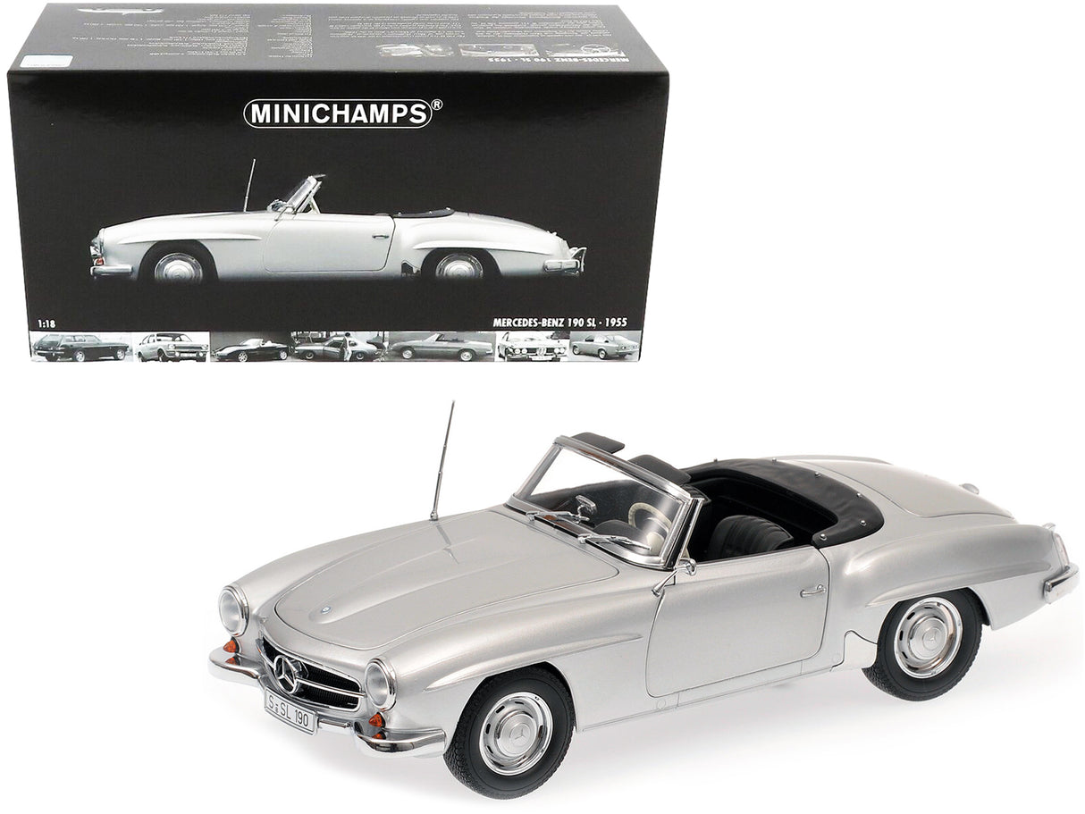 1955 Mercedes-Benz 190 SL (W121) Silver 1/18 Diecast Model Car  by Minichamps