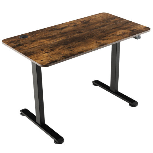 Electric Standing Desk Adjustable Stand up Computer Desk Anti-collision-Rustic Brown